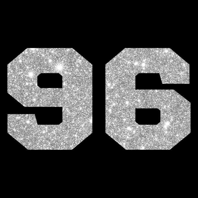 Number 96 Silver Glitter - 96th Birthday