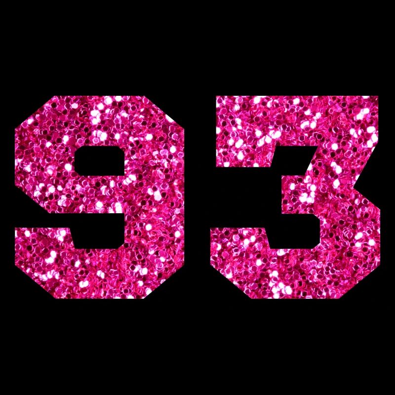 Numéro 93 paillettes rose - 93e anniversaire