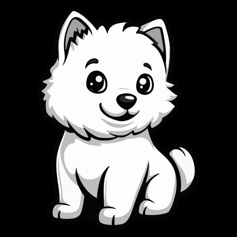 Samoyed Dog Comic Cute