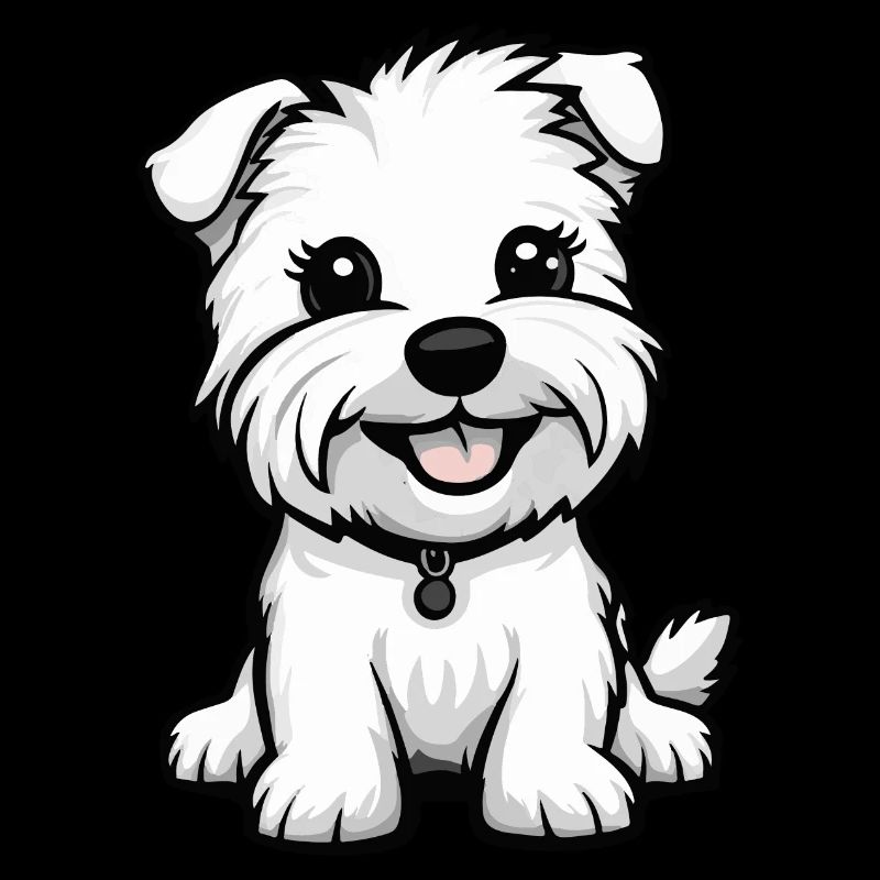 West Highland Terrier Hund Comic Niedlich