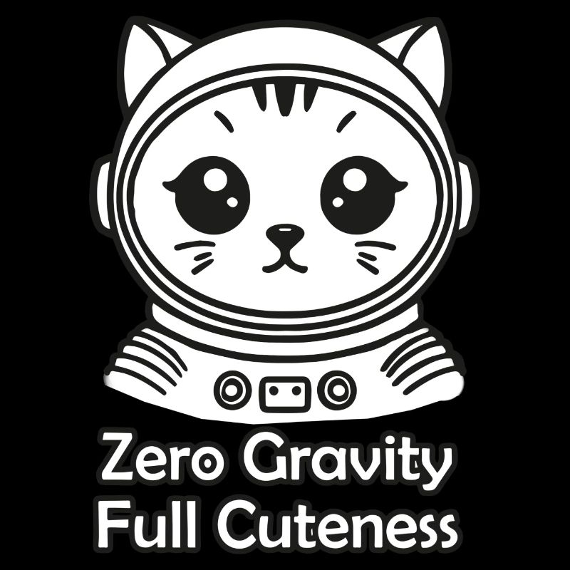 Chat de l’espace - Gravité zéro, design entièrement mignon