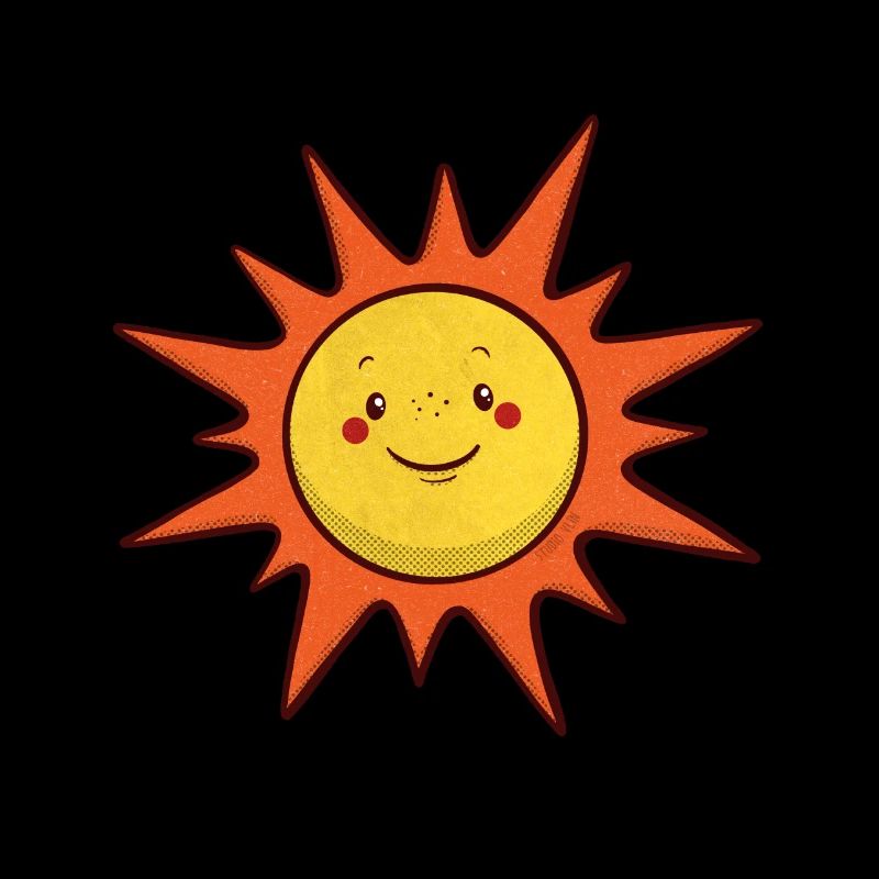 soleil mignon dans un style rétro