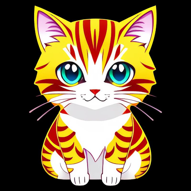 Entzückende Illustration einer blauäugigen Katze