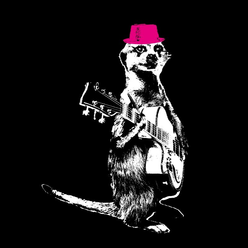 Suricate Guitariste Blanc BG Magenta Hat