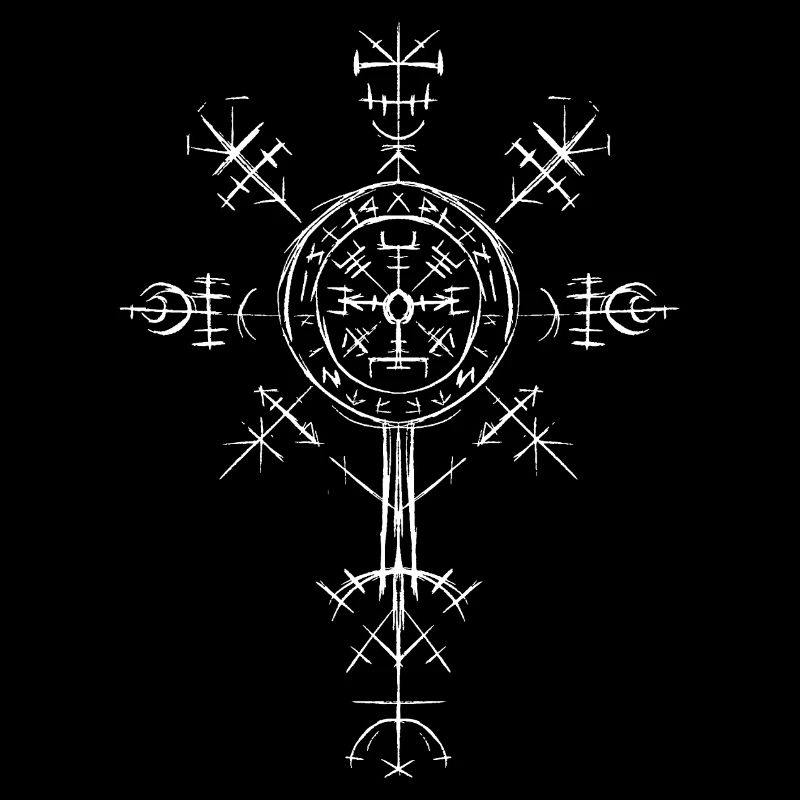 White Viking Compass Valhalla Vegvisir