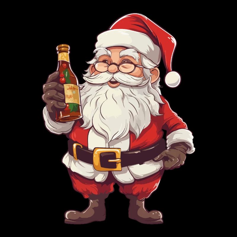 Weihnachtsmann Flasche Rum Alkohol Schnaps Prost