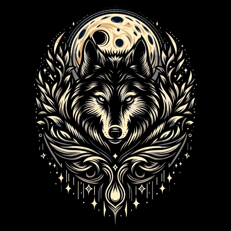 Loup au clair de lune