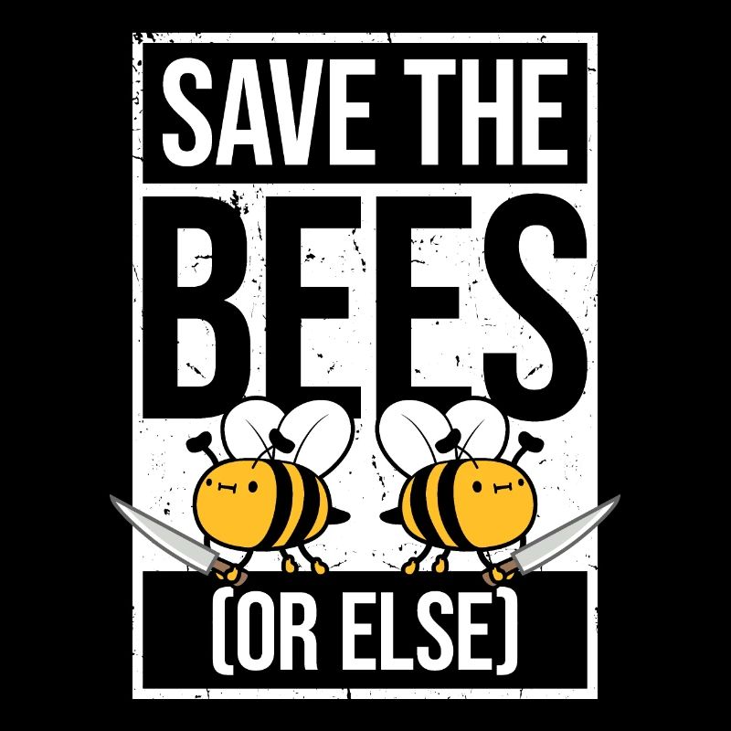 Save The Bees Or Else Knife Fun Cute Bee Beekeeper