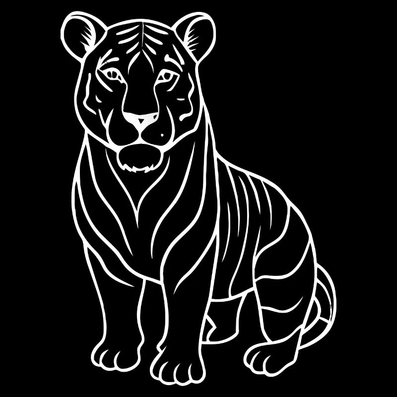 Simple Tiger - Dessin au trait