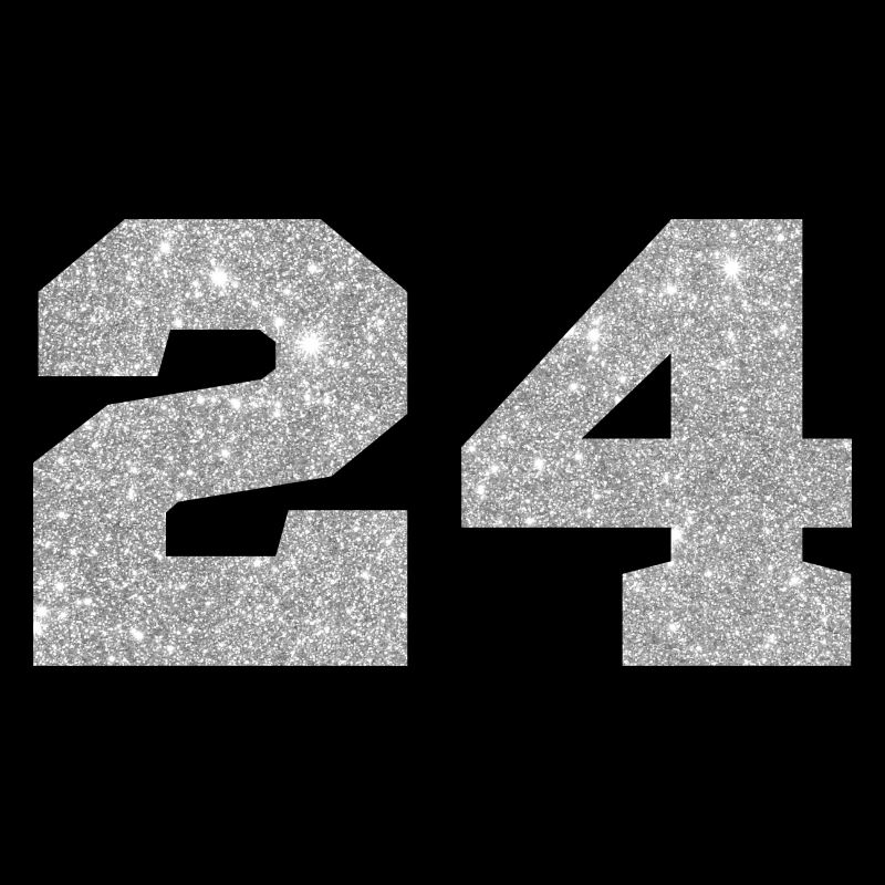 Nummer 24 Silberglitter - 24. Jubiläum