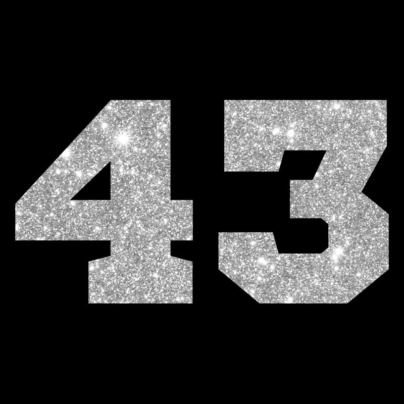 Number 43 Silver Glitter - 43rd Anniversary
