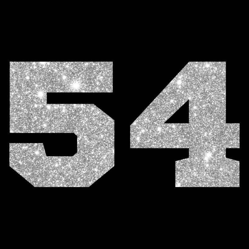 Numéro 54 paillettes argenté - 54e anniversaire