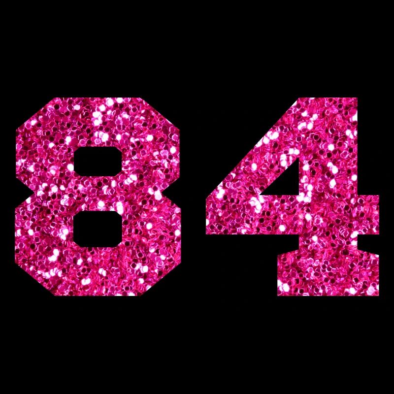 Number 84 Pink Glitter - 84th Birthday