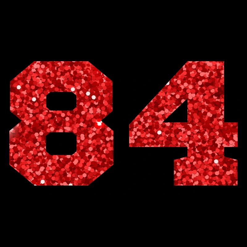 Number 84 Red Glitter - 84th Birthday