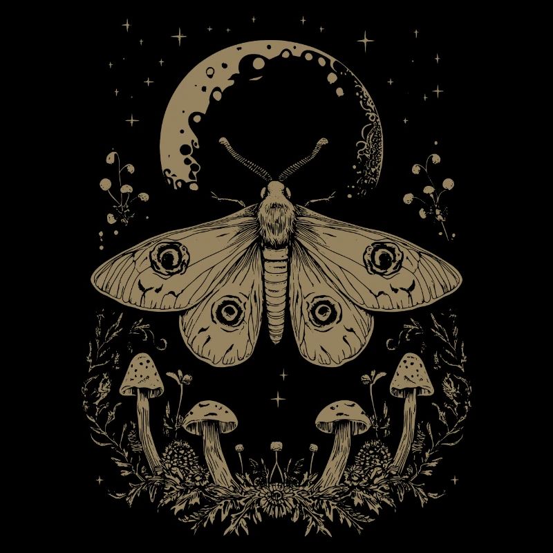 Papillon de nuit Fairycore Goth Grunge Champignons