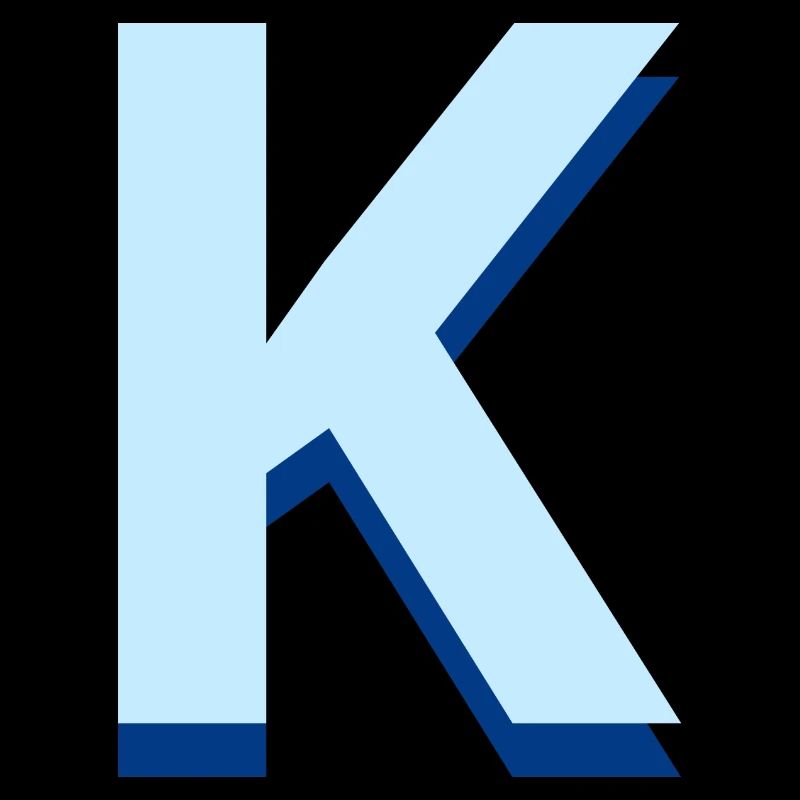 Pop und moderner blauer Buchstabe k