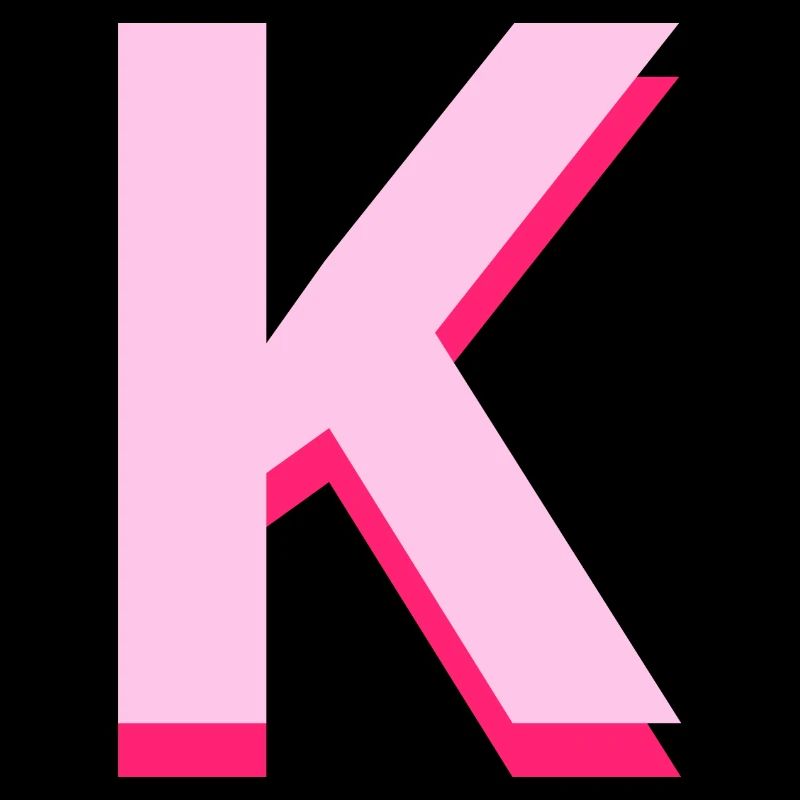 Pop und moderner rosa Buchstabe k