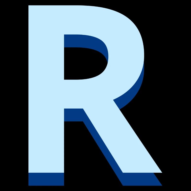 Pop und moderner blauer Buchstabe r