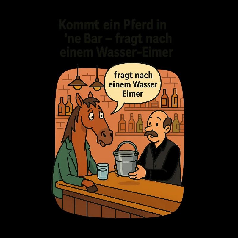 Pferd in Bar Eimer Wasser