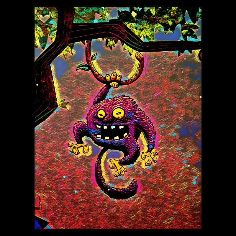 Singe violet dans un arbre