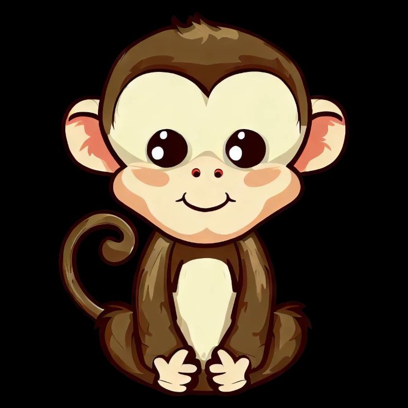 Monkey sitting, meditating and relaxing