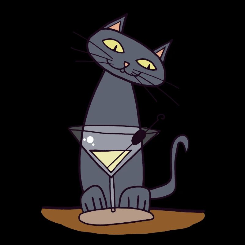 Katze mit Martini