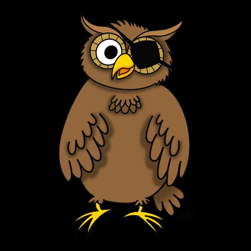 Pirateneule (Eule mit Augenklappe)