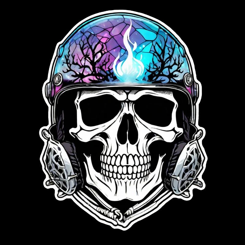 Retro Style Motorcycle - Skull and Skeleton