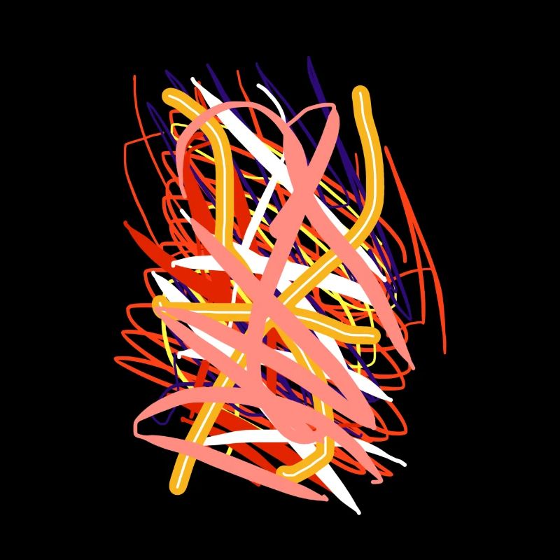 Abstract Colored Spider Art on T-Shirt