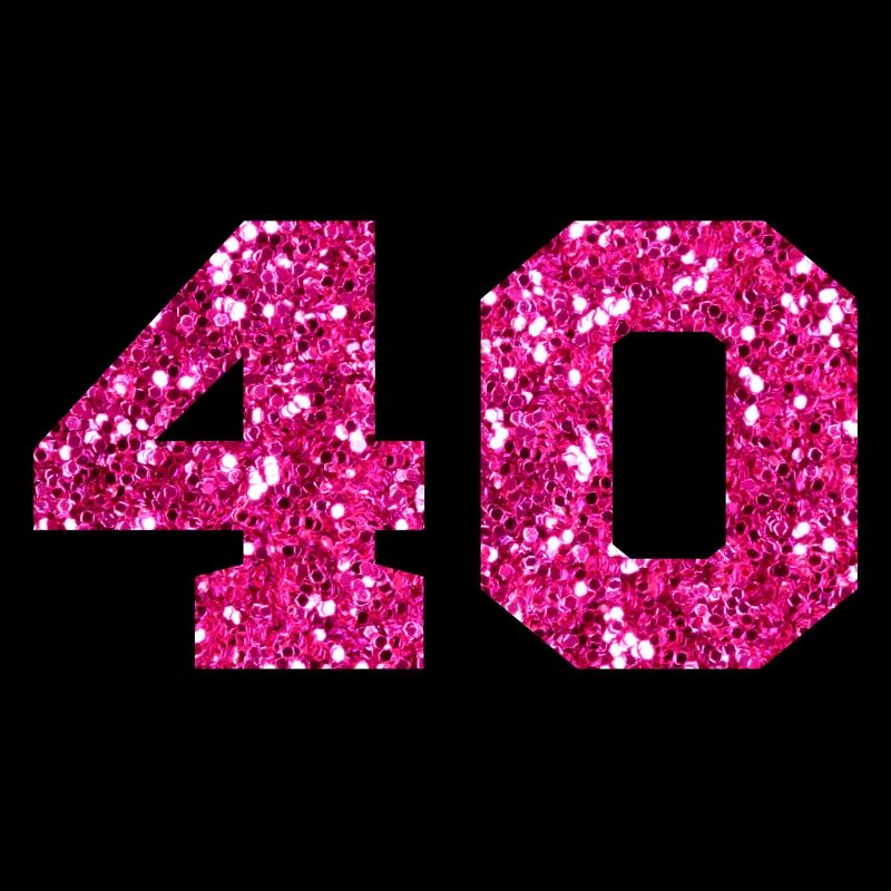 Nummer 40 Pink Glitter - 40. Geburtstag