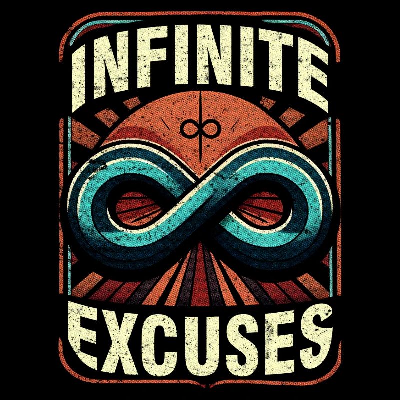 Infinite Excuses Retro Sarcasm & Infinity Symbol