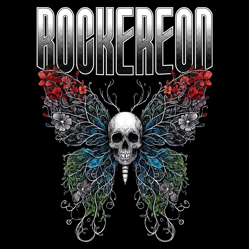 Lebendige Schädel & Schmetterling Ätherische Flügel