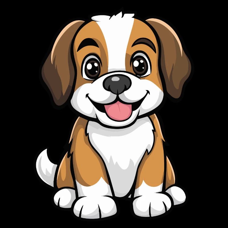 Saint Bernard Hund Comic Niedlich