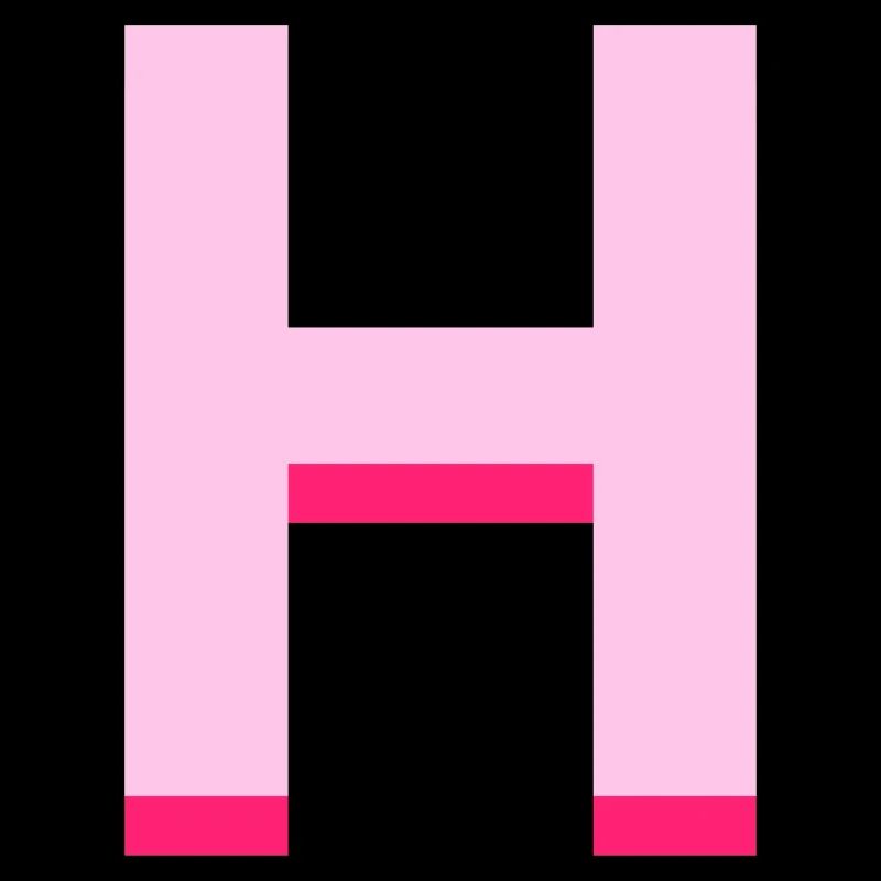 Lettre h rose pop et moderne