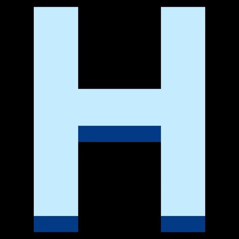 Pop and modern blue letter h