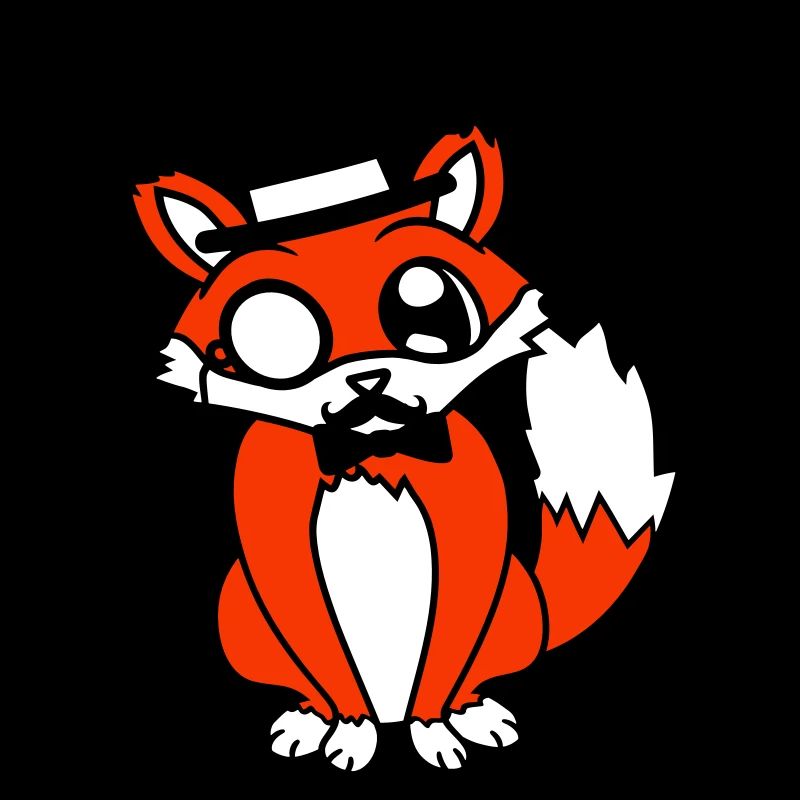 Fuchs Rotfuchs Sir Mr. Zylinder Hut Monokel Brille