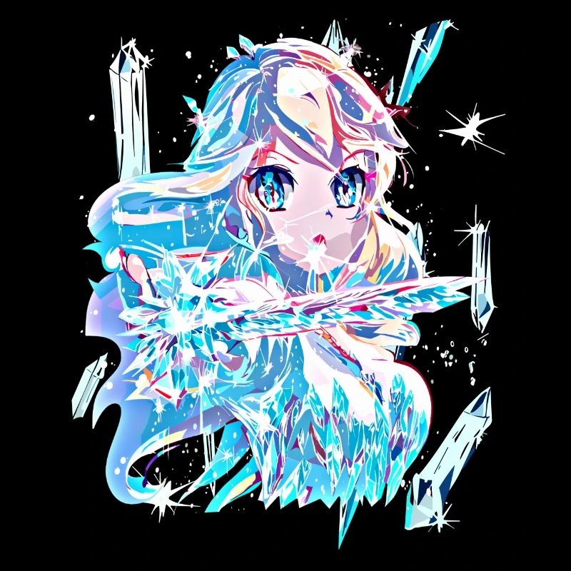 Winter Eiskönigin mit Eiskristallen