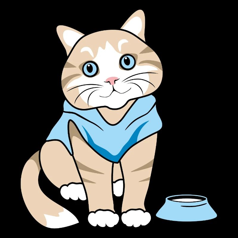 Cute cat with bowl