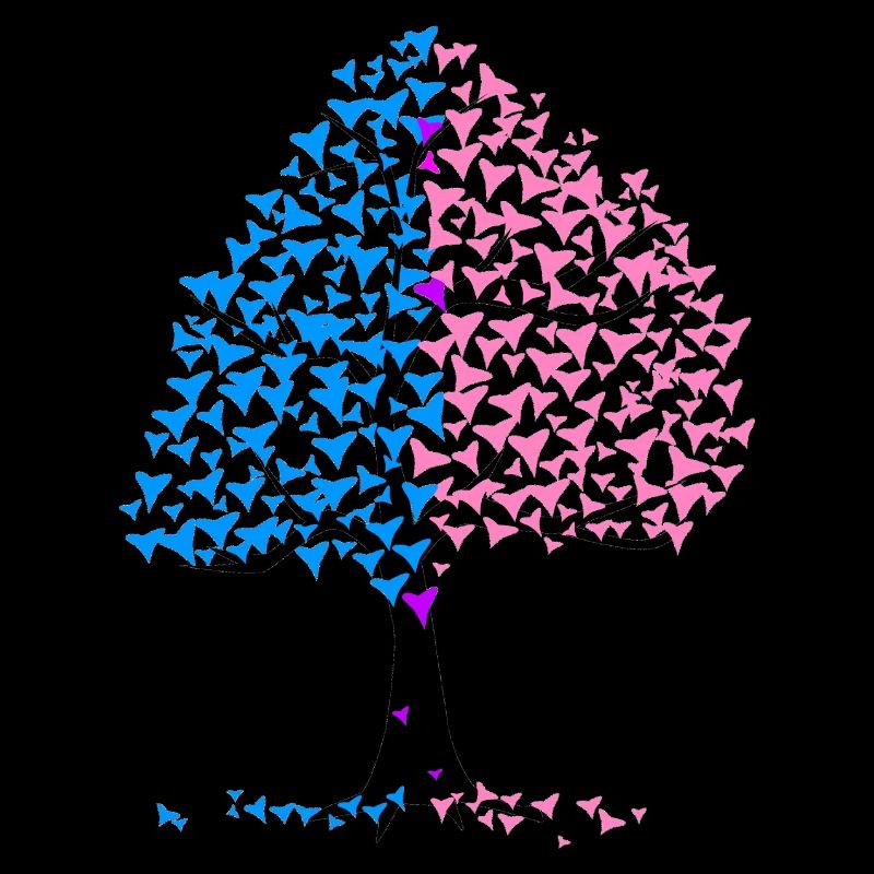 Junge Mädchen Herzen Baum