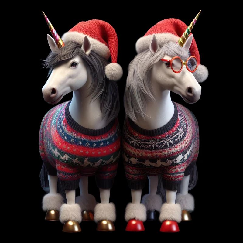Licornes de Noël Pull de Noël moche