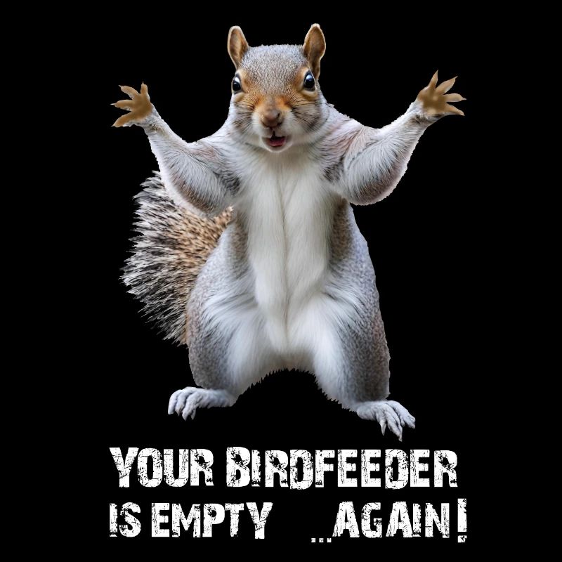 SQUIRREL, YOUR BIRDFEEDER IS EMPTY AGAIN!