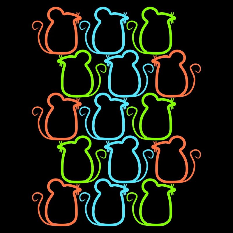 Many Mice Pattern Rows Party Cute Gang Team