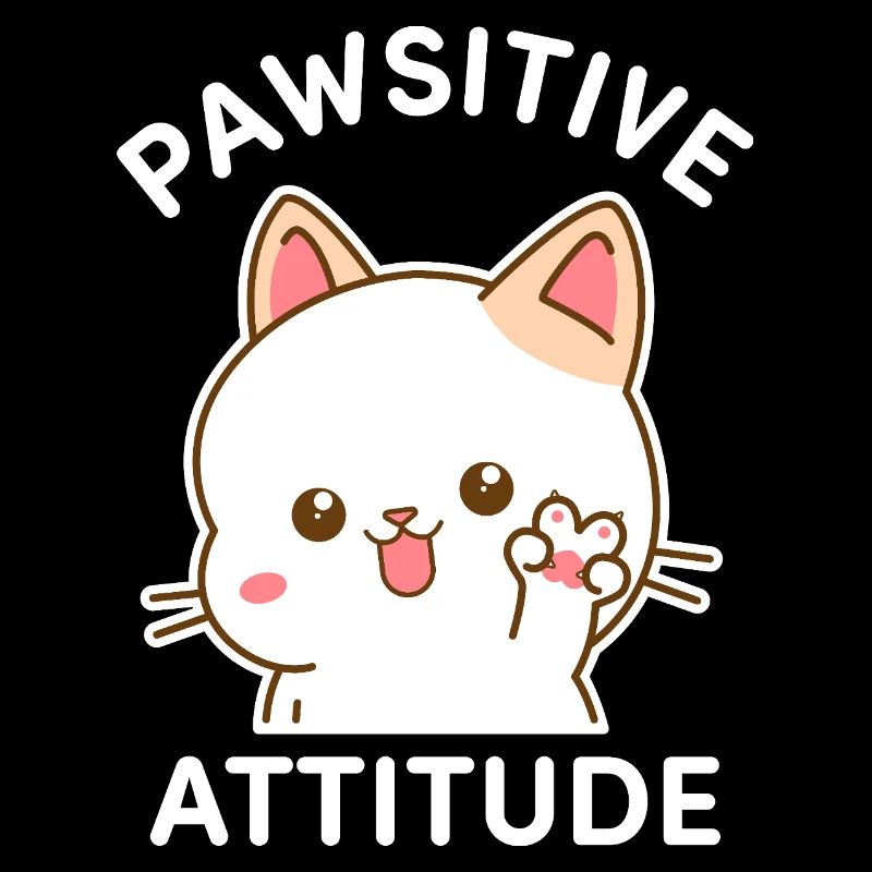 Pawsitive Attitude - Cat Making the V Sign