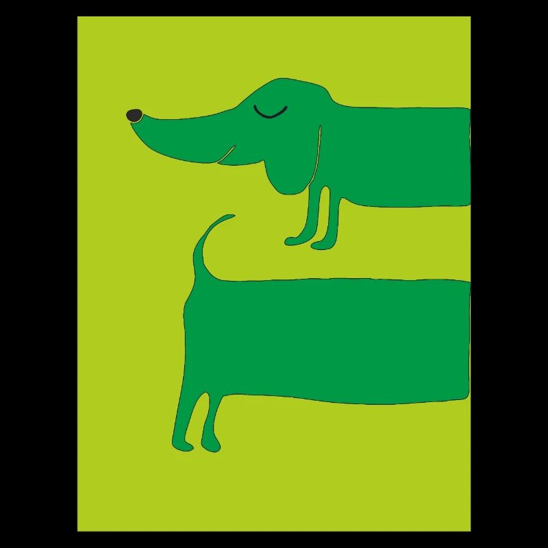 Dachshund Dog Green