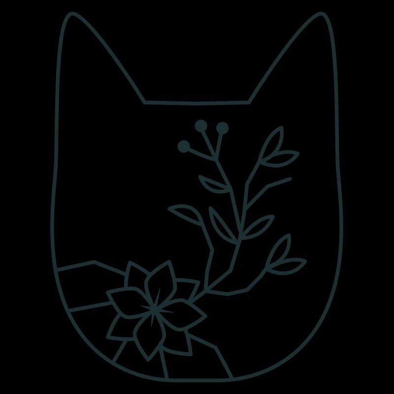 FLOWER floral cat head