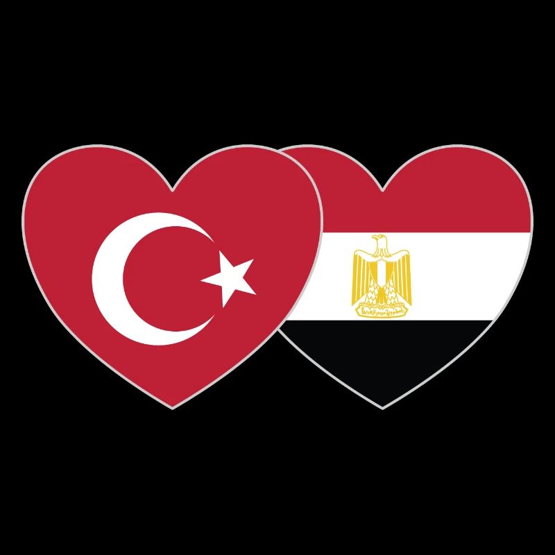 Turkey Egypt Flag Heart