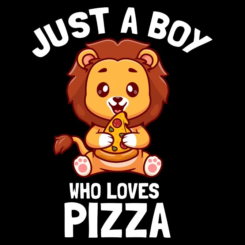 conception de lion doux pour les amateurs de pizza