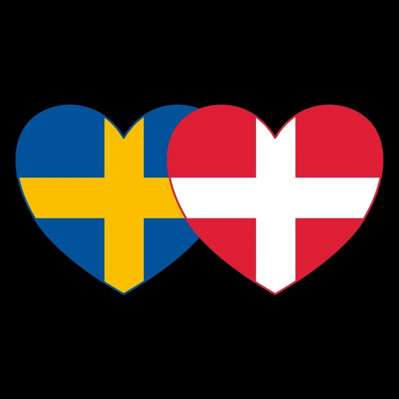 Suède Danemark Drapeau Coeur