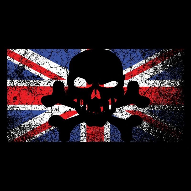 Vintage UK Skull Flag