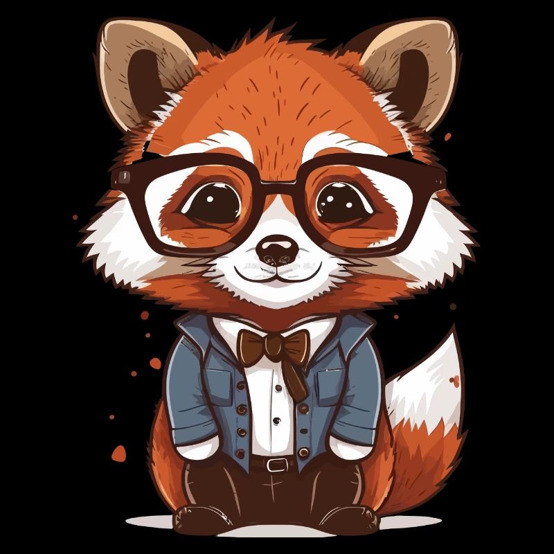 red panda as hipster